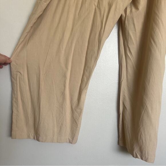 Able Alethea Drapey Wide Leg Trouser size 24 Oat Milk Khaki Lightweight Office - Picture 6 of 12